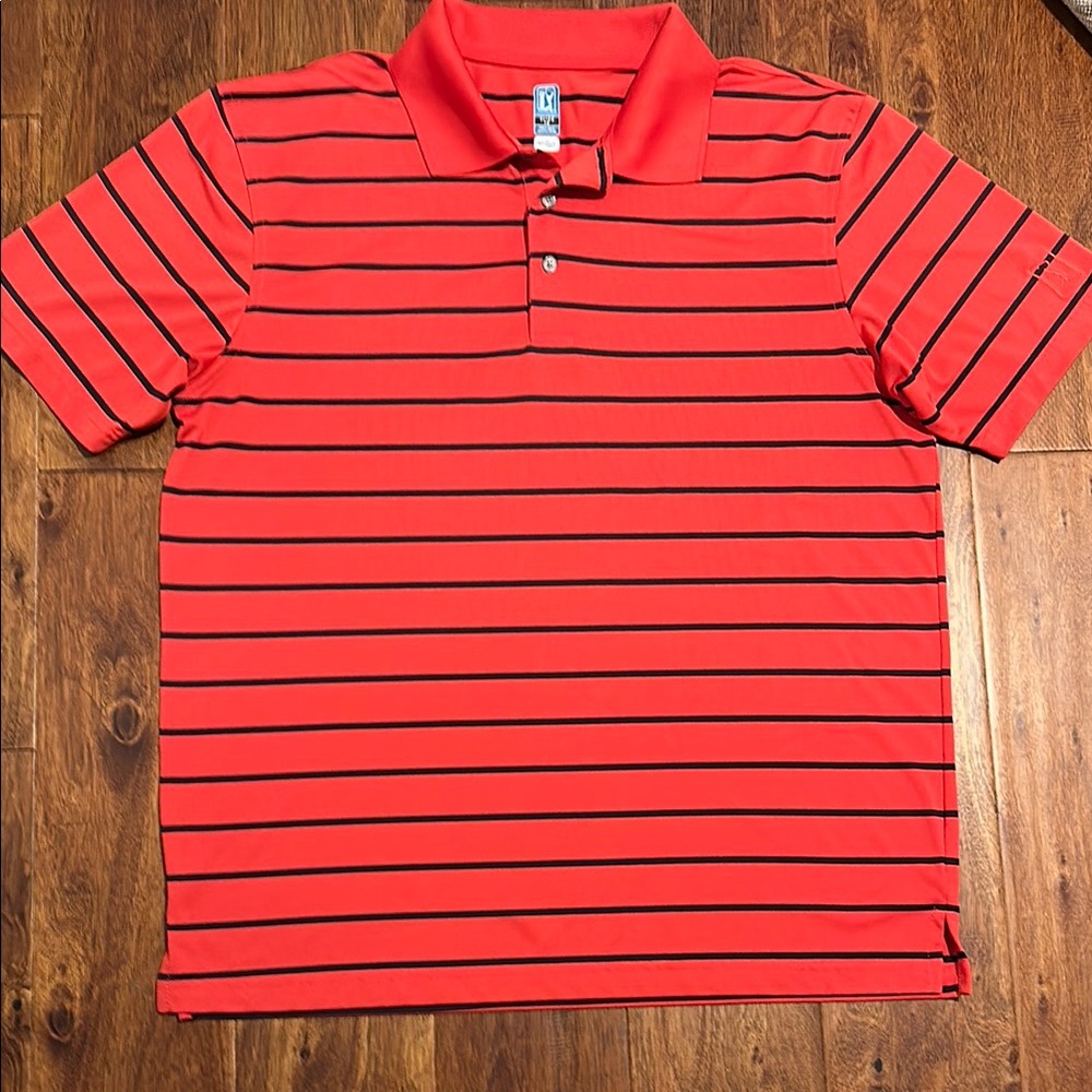 Red and Black Striped PGA Tour men’s Polo Shirt size XL